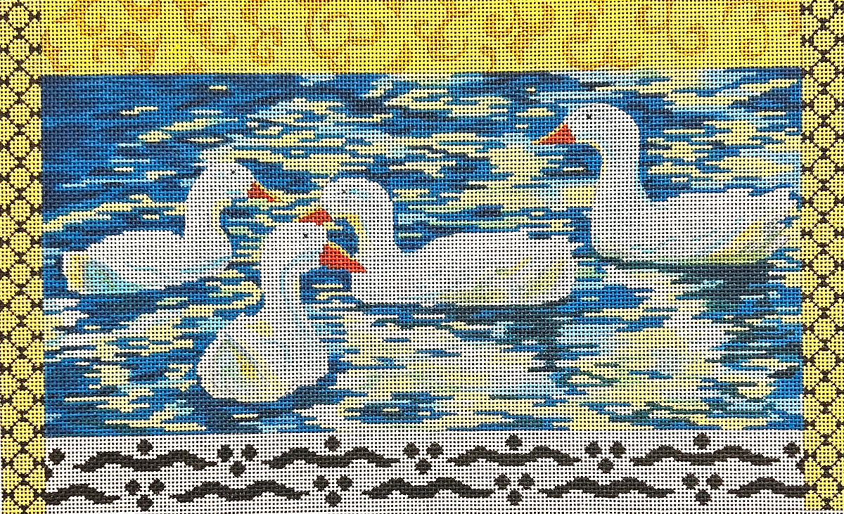 COP AN 193 Four Swans with Border by Colors of Praise