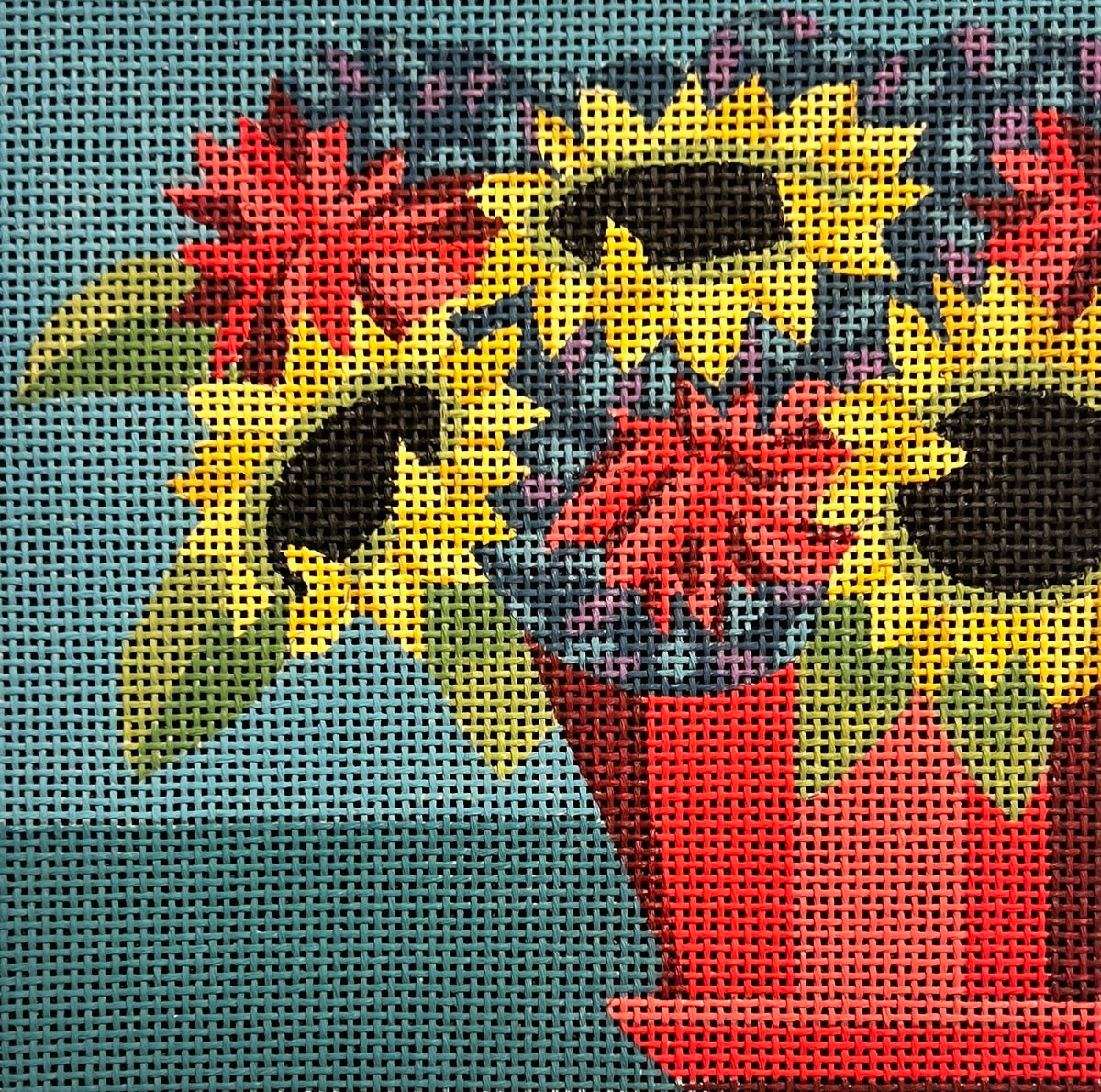 AP 4720	Sunflowers in Striped Pot by Alice Peterson