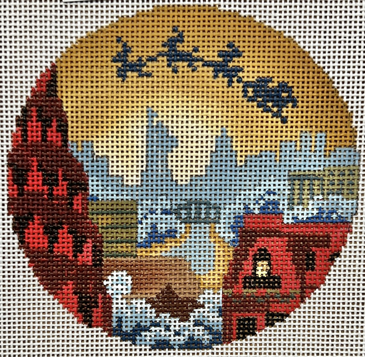 PLD-AC-048 SANTA OVER NYC ORNAMENT BY ABIGAIL CECILE