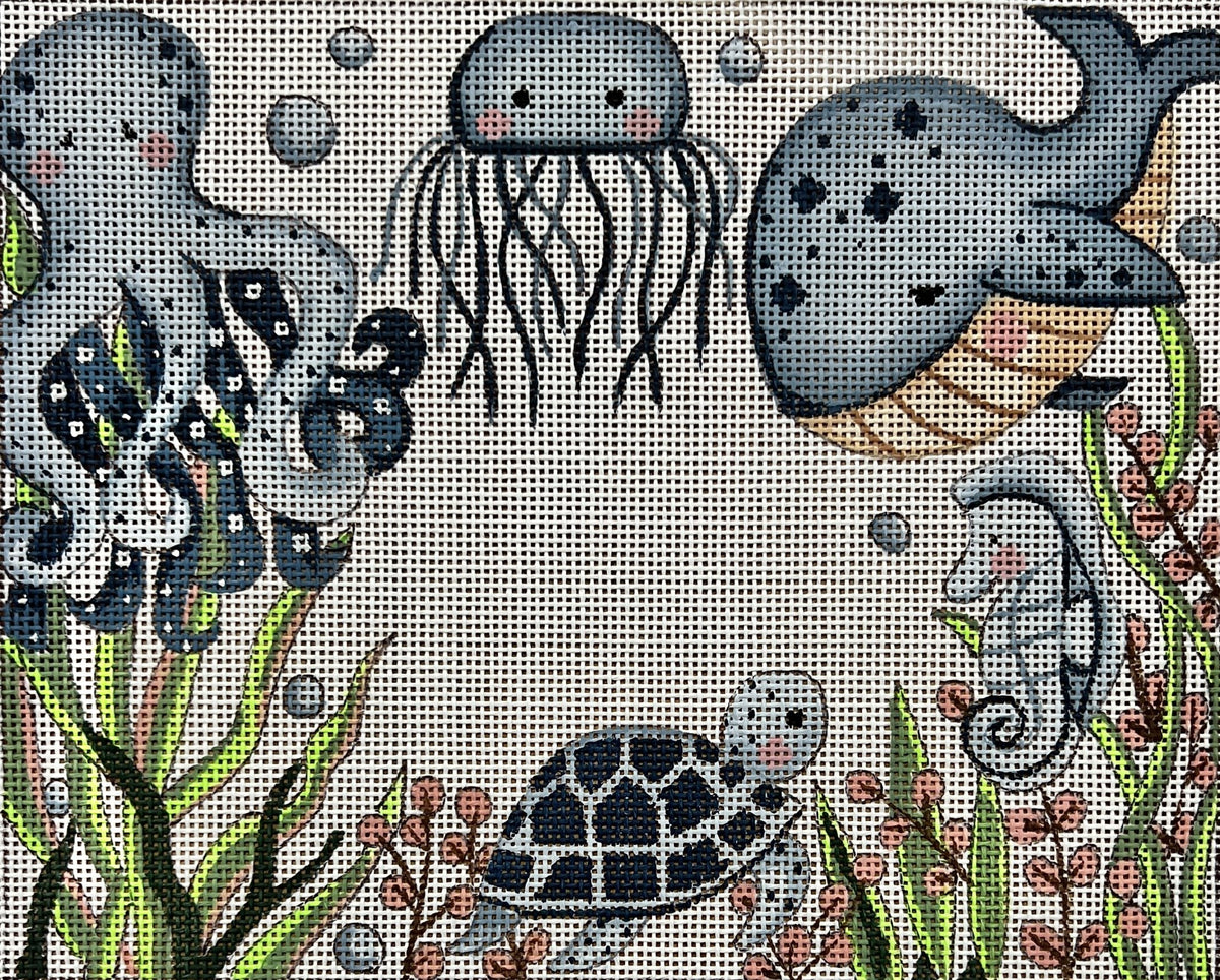 AP3828 BLUE SEA ANIMALS BY ALICE PETERSON