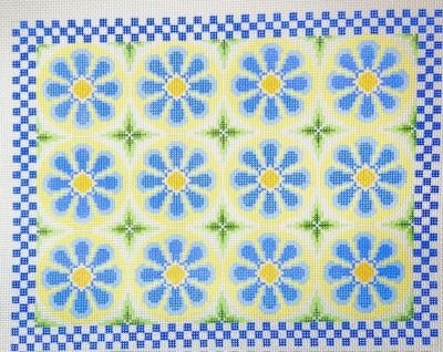 JHD2343 BLUE FLORAL PILLOW by Janice Holden