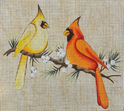 JG125-18 CARDINAL AND FINCH by Janice Gaynor
