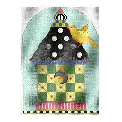 KC-KBH08-18 GREEN CHECKERS BIRDHOUSE CANVAS ONLY by Kelly Clark