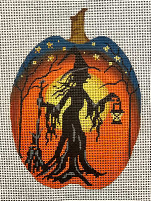 KCN1568 WITCH SILHOUETTE PUMPKIN by Kelly Clark
