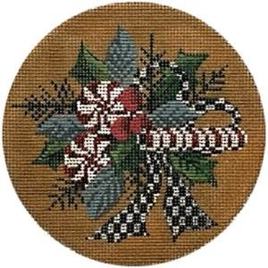 KCN245 PEPPERMINT CHRISTMAS ROUND ORNAMENT by Kelly Clark