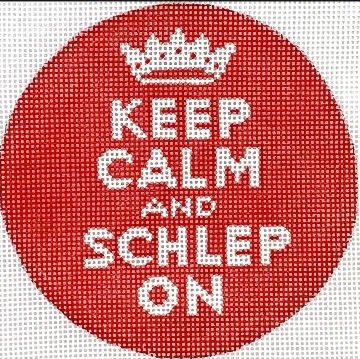 KDINSMC68 KEEP CALM and SHLEP ON ORNAMENT by Kate Dickerson