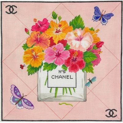 KDPL 567 CHANEL INSPIRED FLOWERS SCARF  by Kate Dickerson