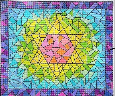 KDTAL11  STAINED GLASS PASTEL TALLIS BAG by Kate Dickerson 