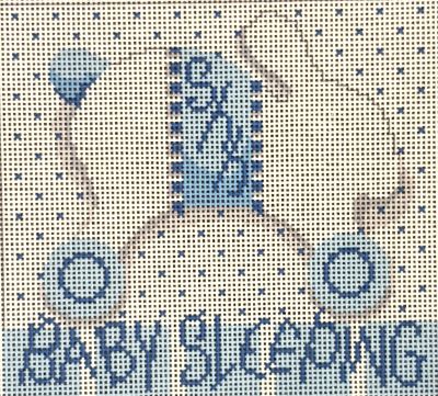K&B NTG TS654 Baby Sleeping Bunny Wheels Blue by Kirk & Bradley