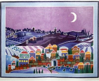 LEEWH1332 MOONLIT VILLAGE SCENE by Lee's Needlearts