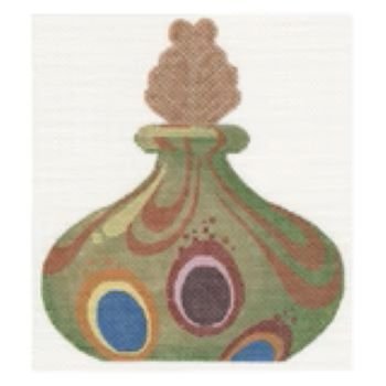 LL150P Green Venetian Glass Perfume Bottle by Labors of Love