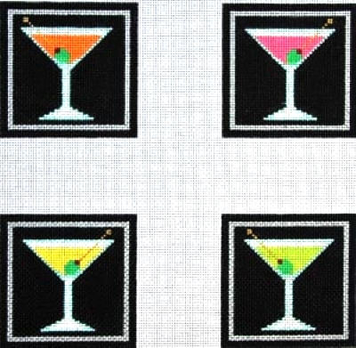 MCCO37 MARTINI COASTERS SET OF 4 by The Meredith Collection