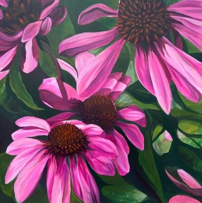 ME-152 - PINK CONEFLOWERS by Madeline Elizabeth