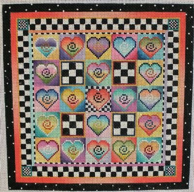 MIN42-13 WATERCOLORS HEARTS by Mindy