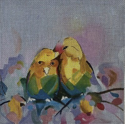 MINBD3 WATERCOLOR LOVE BIRDS by Mindy