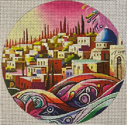 MIN JE1-18 JERUSALEM LARGE ROUND by Mindy Needlepoint