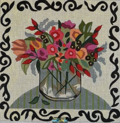 MPF446 SPRING BOUQUET IN GLASS by Melissa Prince 