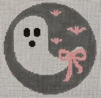 NDLPT GHOST ON GREY PINK BOW by NDLPT Designs