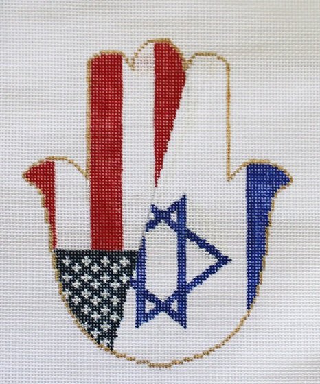 PLDSU5540 ISRAELI AND AMERICAN FLAG HAMSA by Sandi Utain for PLD Designs