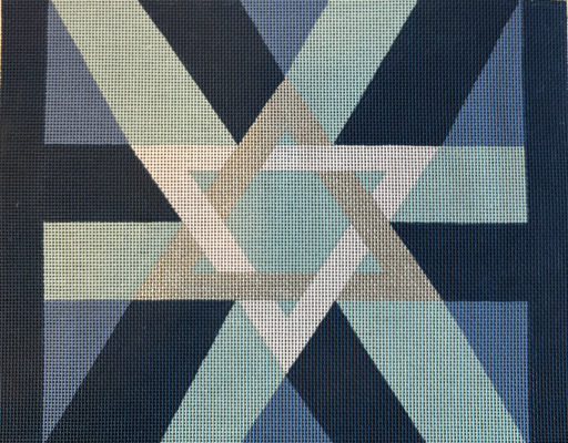 SILVER AND WHITE STAR OF DAVID TALLIS  by Rishfeld Designs STITCH GUIDE RishP139sg