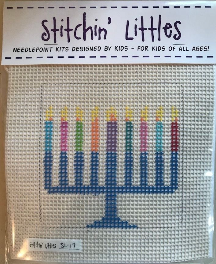 SL17 MENORAH STITCHIN' LITTLES KIT  by Purple Palm Designs