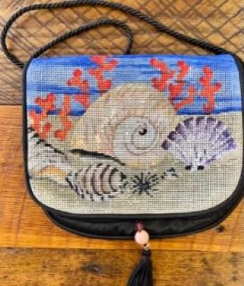 SOPB120-13 SEASHELLS with CORAL PURSE FLAP by Sophia Designs
