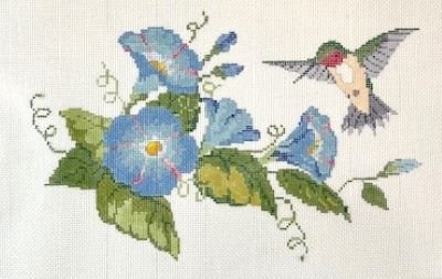 SR1185-18 MORNING GLORIES HUMMINGBIRD by Susan Roberts