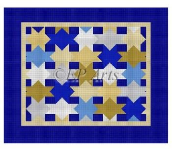 SREP0216-13 PATCHWORK STAR TEFILLIN BAG by Susan Roberts