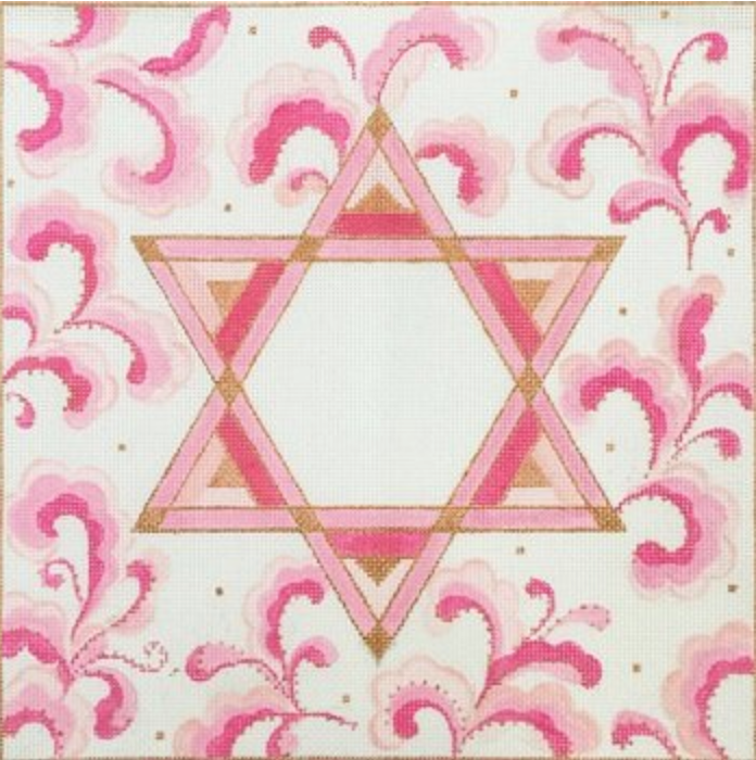 PINK STAR OF DAVID TALLIS BAG by Alice Peterson STITCH GUIDE ONLY AP2893sg