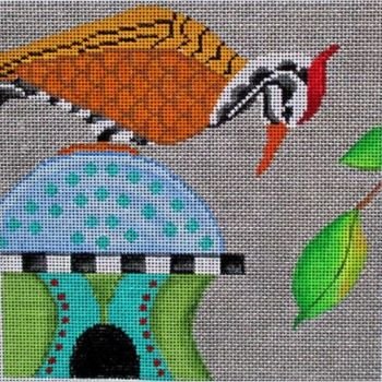 TFPS-11H CRIMSON BACKED WOODPECKER by Pat Scheurich for TAPESTRY FAIR