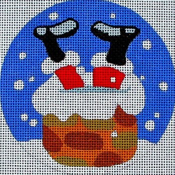 VNGDO111 Here Comes Santa Ornament by DC Designs for Vallerie Needlepoint Gallery