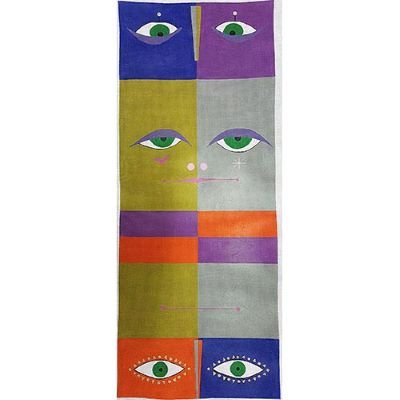 ZE621 FACES LARGE HANDBAG CANVAS by Karen Hennessey for Zecca