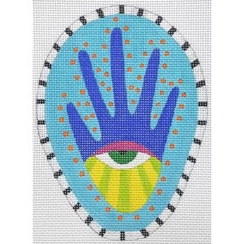 ZE648 BLUE DOT HAND by ZECCA DESIGNS