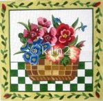 AP1430-BASKET OF FLOWERS with BORDER by Alice Peterson