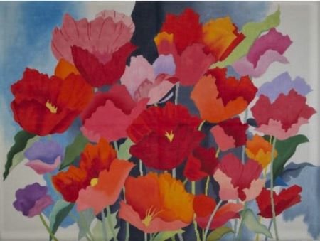 Large Watercolor Poppies STITCH GUIDE ONLY by Alice Peterson AP1708