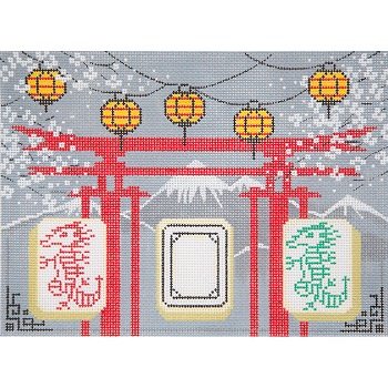 AP2776 GREY PAGODA MAH JONGG by Alice Peterson