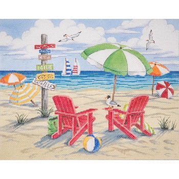 AP2805 BEACH SCENE WITH CHAIRS by Alice Peterson