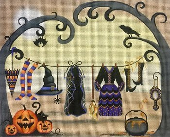 AP2902 WITCHES CLOTHESLINE HALLOWEEN by Alice Peterson 