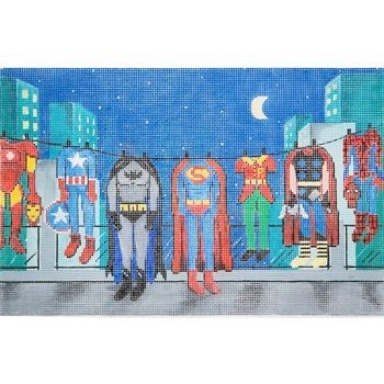 SUPERHEROES CLOTHESLINE Stitch Guide -Alice Peterson AP3686sg