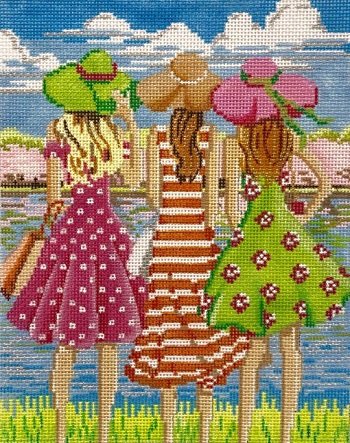 AP4149 THREE GIRLS IN SPRING by Alice Peterson
