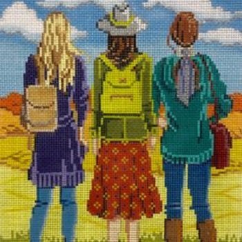 AP4154 THREE GIRLS IN FALL by Alice Peterson