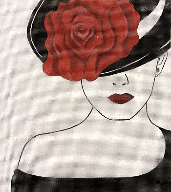 APEA 2926 LADY WITH RED ROSE HAT by Alice Peterson