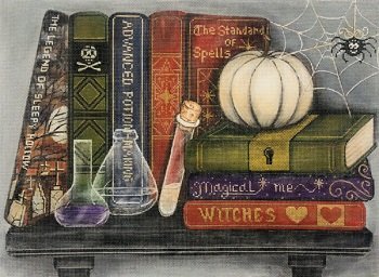 AP2979-13 HALLOWEEN BOOKSHELF by Alice Peterson