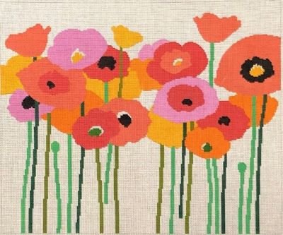 ASIT040--18 POPPIES PINK AND ORANGE by A Stitch in Time