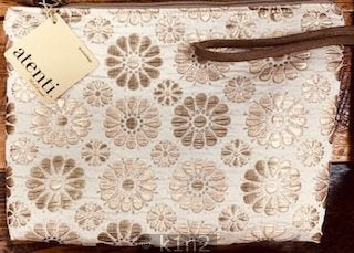 Gold Floral Medium Clutch Bag by Atenti Atenti B103JEB