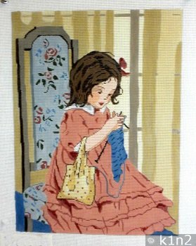 CLEARANCE C-AV3022-GIRL KNITTING 13 count by Aviva - copy