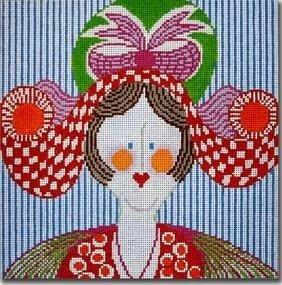 LADY WITH HAT by CBK Needlepoint STITCH GUIDE CBKJJMPL17sg