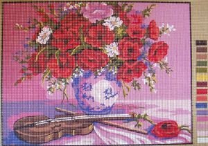 CDA10252-POPPIES AND VIOLIN by Collection d'Art