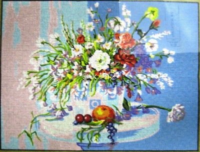 CDA10441-PASTEL WILDFLOWERS ON TABLE by Collection d'Art