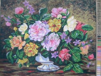 CDA11356-PINK AND YELLOW FLORAL by Collection d'Art